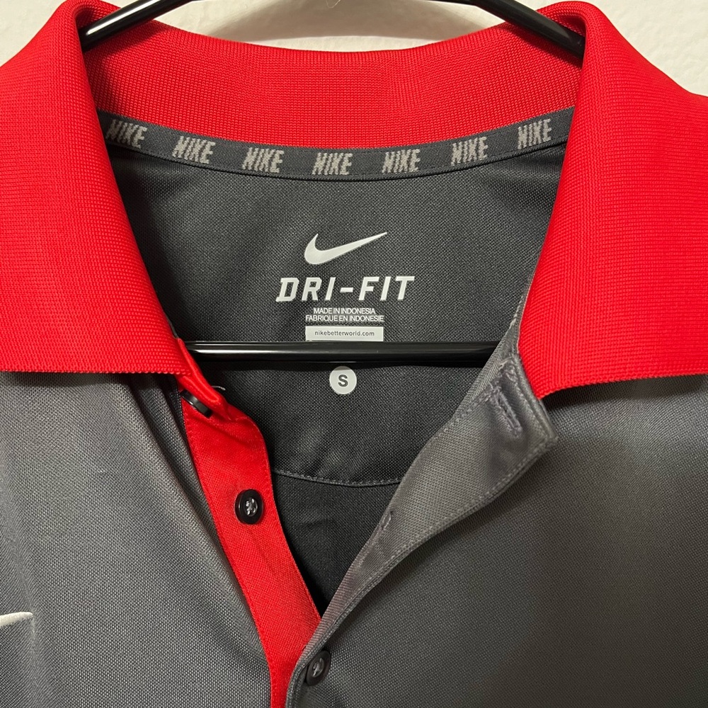 Nike Dri-FIT Men's Polo Shirt - Gray and Red - Picture 2 of 6